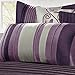 Madison Park Amherst Faux Silk Comforter Set - Casual Contemporary Design, All Season Down Alternative Bedding, Matching Shams, Bedskirt, Decorative Pillows, Purple Queen(90
