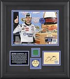 Jimmie Johnson 2010 Auto Club 500 Framed 8x10 Photograph with Autograph Card, Race Winner Gold Coin and Green Flag - L E of 148