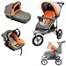 Poussette 3 roues combiné 3 en 1 – Orange gris