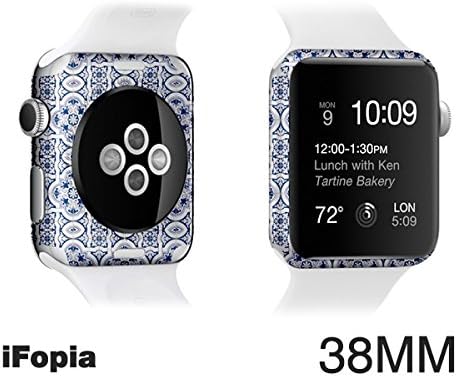 Black Friday Countdown Sale! Apple Watch waterproof Special body protector film accessories case for making(customizing) new apple watch with EDGE SKIN-iFopia®/BLUE_TILE(13)