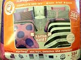 Pink White Black & Purple Teen Girls Full Comforter Sheet6 Pc. Bed in a Bag Set Dots & Stripes