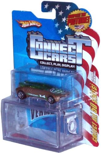 Hot Wheels 2008 Connect Cars Series 1:64 Scale Die Cast Car with Display Case #14 of 50 - Vermont Gold Color Futuristic Car Whip Creamer II