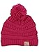 Funky Junque Girls Winter Hat Warm Knit Slouchy Toddler Kids Pom Beanie - Hot Pink
