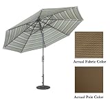 11' Deluxe Crank Tilt Patio Market Umbrella - Bronze: Toffee
