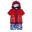 Infant Boys' Baby Togs Shark Swm Trunk with Terry Coverup - Blue/Red
