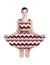 Stretchy Zig Zag Polyester/Spandex Skater Dress  with a Brush/Sweep Train 