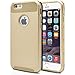 iPhone 6 Case, MagicMobile® Cute Protective Hard Shockproof [Drop Protection] Fashion Cover for Apple iPhone 6 (4.7') Impact Resistant Hybrid Thin Armor Case [ Gold / Gold ] with Clear Screen Protector.