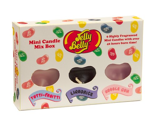 Wax Lyrical Jelly Belly Pack Of 6 Assorted Mini Candles, Tutti-frutti, Liquorice & Bubble Gum Picture