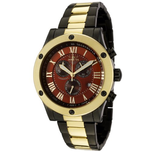 Invicta Men's 0572 II Collection Chronograph 18k Gold-Plated Gunmetal Ion-Plated Watch