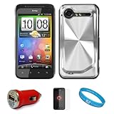 Silver Metallic Cosmo Wave Design Protective Snap-On Case Cover for HTC Dro ....