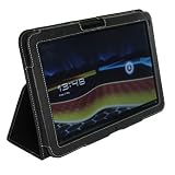 Snugg Motorola Xoom (1) Case Cover and Flip Stand in Black Leather