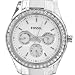 Fossil Women's ES2821 Combination stainless steel with translucent plastic case and bracelet White satin dial Watch