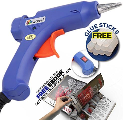 PREMIUM Hot Glue Gun 20W with FREE 10 Glue sticks | Get Amazing FREE Ebook for DIY Arts and Crafts Projects | Perfect for home decor, office decor and interior decorating purpose