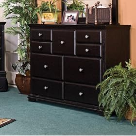 Kush Furniture 7569bk Winchester 9 Drawer Mule Chest in Black Finish by Kush Furniture