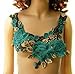 Teal Tone Rose Embroidered Lace Ribbon Trim Neckline Collar Applique Patch Scrapbooking Embossed Sewing Supplies 1 Piece/t1375