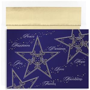 Stars And Words Holiday Cards -