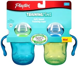 Playtex First Sipster Cup/TrainingTime, 7 Ounce, 2 Pack, Color May Vary
