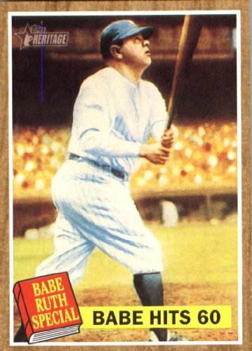 2011 Topps Heritage Baseball Card # 139 Babe Ruth - Babe Ruth Special / New York Yankees (Babe Hits 60 ) MLB Trading Card in Screwdown Case