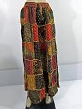 Boho Designer Fashion Skirt Black Red Yellow Patch Work Cotton Long Skirts 38