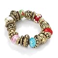 Elasticated Bead Fashion Bracelet Burnished Gold
