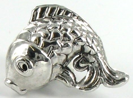 Quiges Beads Charms Silver Plated Charm Fish Bead for Pandora/Troll/Chamilia/European Beads