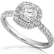 1-2/5ct TCW Cushion Cut Diamond Engagement Ring in 14kt White Gold
