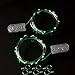 RTGS 2 Sets 15 Green Color Micro LED String Lights Battery Operated on 6 Feet Silver Wire (3)