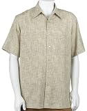 Ron Chereskin Mens Short Sleeve Woven Linen Rayon Shirt