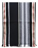 Burberry - Burberry Black and Grey Striped Cashmere Scarf 11705672-501