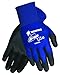 MCR Safety Gloves N9696L Ninja Lite Work Gloves 18 Gauge Blue Nylon Shell Polyurethane (PU) Coated Palm and Fingertips, Black/Blue, Large