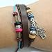 November's Chopin Unique Beads Braided Leather Adjustable Wrap Bracelet