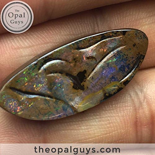 32CT Glittering Carved Opal Pendant, 100% Natural Australian Opals, Drilled Stone Jewelry