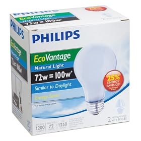 Philips 72-Watt A19 EcoVantage Light Bulb, Natural Light by Philips