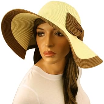 50+ Upf Beach Summer Ribbon Bow Wide 4-3/4