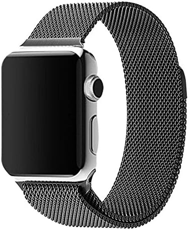 LSoug Apple Watch Band - Magnet Closure, 38mm Milanese Loop Stainless Steel Bracelet Strap, Replacement Wrist Band for iWatch - Black