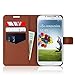 Samsung Galaxy S4 Case, CaseCrown Wallet Case (Brown)