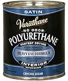 Rust-Oleum Varathane 200241H 1-Quart Interior Crystal Clear Water-Based Poleurethane, Satin Finish