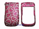 Premium Luxurious Designer Hard Diamond Crystal Snap-on Case for Blackberry Curve 8520 Case - Pink Silver Hearts Diamond Design/PSLH