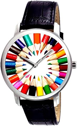 Colored Pencils/ Crayons Delightful Contemporary Visual Art Wrist Watch