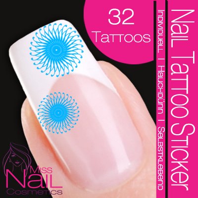Nail Tattoo Sticker Kreis - t&uuml;rkis Preisvergleich