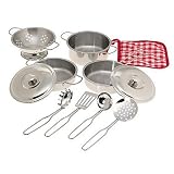 11 Piece Stainless Steel Cookware Set - Pots, Pans, Lids, Strainer & Utensils