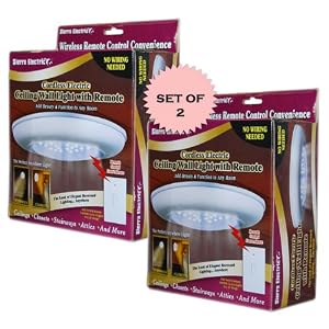 CORDLESS ELECTRIC CEILING LIGHT WITH REMOTE (SET OF 2) by 