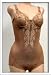 : Art-Beau Warm Nude Floral Sheer Bodysuit #1071 sz 36A