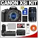 Canon Digital Rebel XSi Digital SLR Camera Body (Black) & EF-S 18-55mm IS Lens + EF 75-300mm III Lens + BG-E5 Battery Grip + 8GB SD Card + Case + Cameta Bonus Accessory Kit