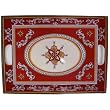 Le Cadeaux Triple Weight Melamine 15 by 21 inch Serving Tray with Raised Sides and Handles