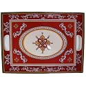 Le Cadeaux Triple Weight Melamine 15 by 21 inch Serving Tray with Raised Sides and Handles