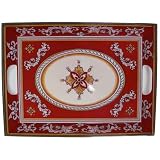 Le Cadeaux Triple Weight Melamine 15 by 21 inch Serving Tray with Raised Sides and Handles