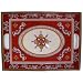 Le Cadeaux Triple Weight Melamine 15 by 21 inch Serving Tray with Raised Sides and Handles