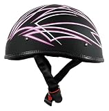 Vega XTS Naked Flat Black/Pink Tribal Pinstripe X-Small Half Helmet