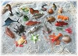 24er Set Seetiere Fische ca. 3-7cm Kunststoff